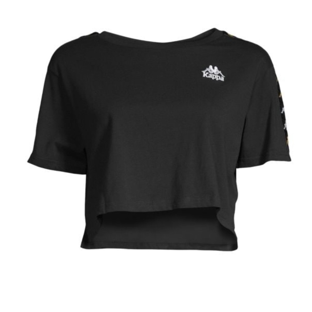 Black Kappa Cropped Top